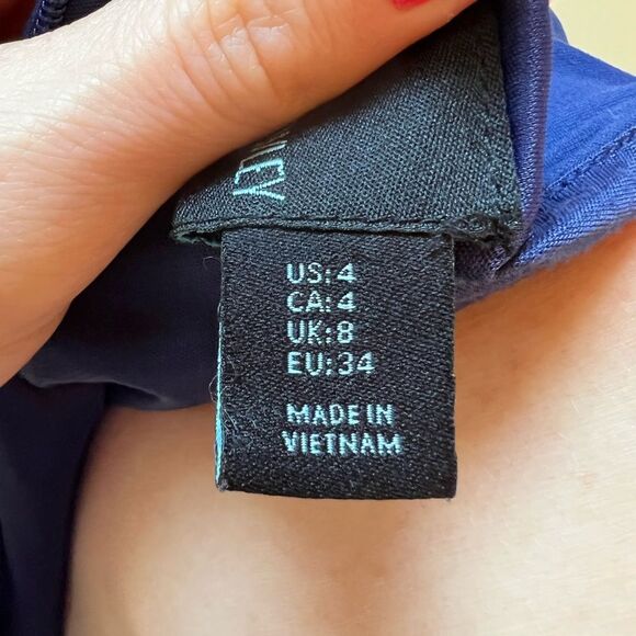 Cynthia Rowley Blue A-Line Elbow Sleeve Dress - Picture 16 of 16